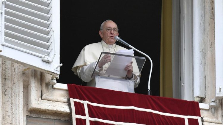 Pope Francis prays the Regina Coeli