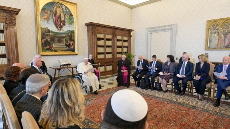 Pope Francis speaks to a delegation of B'Nai B'rith International