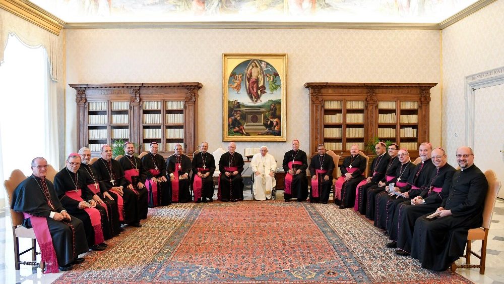 Los obispos brasileños, con el Papa