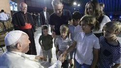 Papst Franziskus beim Festival der Familien an diesem Mittwoch