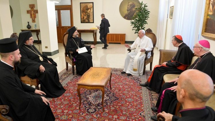 Pope with delegation of the Ecumenical Patriarchate