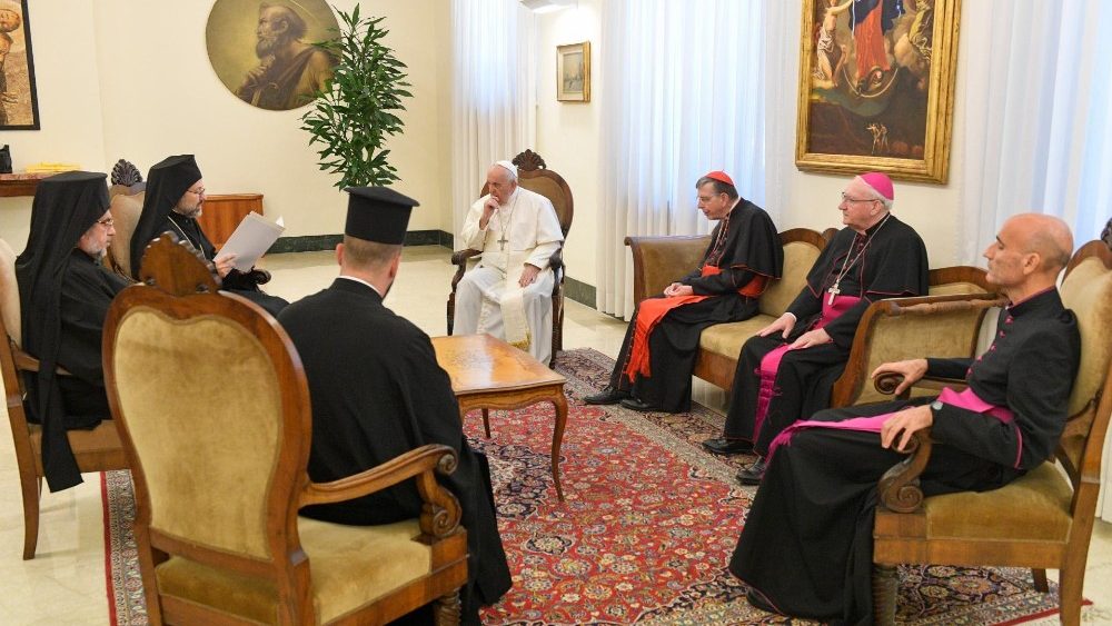 Delegácia Konštantínopolského ekumenického patriarchátu na audiencii u Svätého Otca (30. júna 2022)