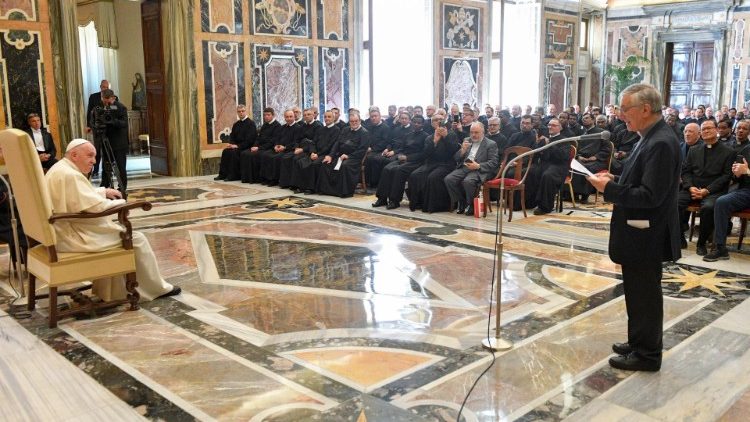Pope Francis recieves the participants of the General Chapters of three religious congregations in audience