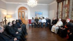 Rencontre du Pape et des membres de la Compagnie de Jésus au Canada, le 29 juillet 2022.