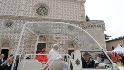 Francesco in visita pastorale a L'Aquila, 28 agosto del 2022