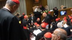 Réunion des cardinaux avec le Pape François en salle du synode au Vatican, les 29 et 30 août 2022. 