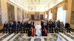 Pope Francis with the delegation from Caritas Spain