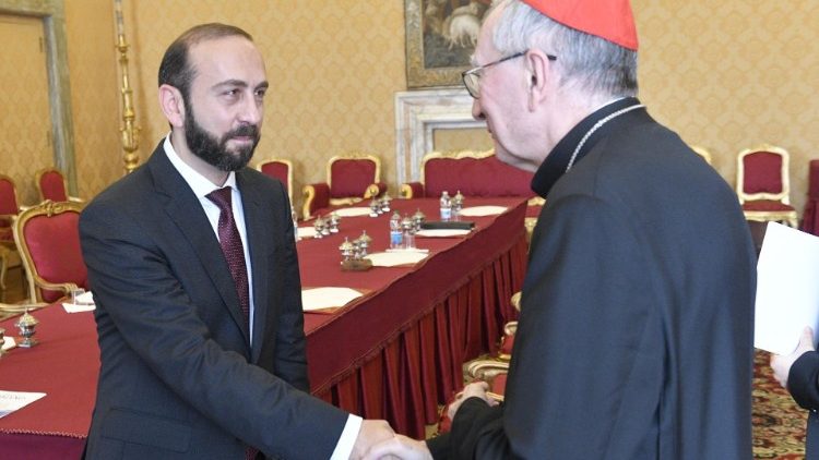 Cardinal Parolin with Ararat Mirzoyan, Foreign Minister of Armenia