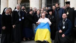 Popiežius su bendrojoje audiencijoje dalyvavusiais ukrainiečiais