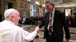 Pope Francis greets Paolo Ruffini, Prefect of the Dicastery for Communication