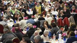 Pope Francis shares lunch with the poor in Rome on the World Day of the Poor