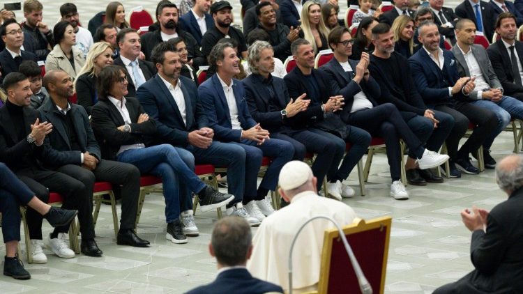 I giocatori ieri in udienza da Papa Francesco