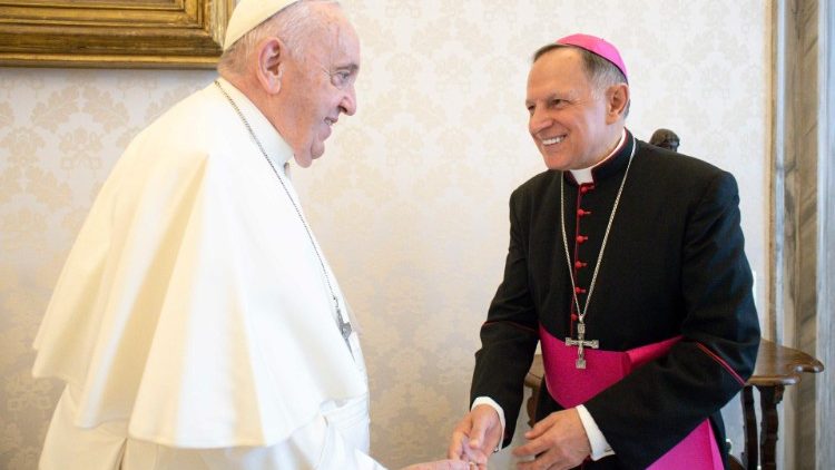 Der Lemberger Erzbischof mit Papst Franziskus