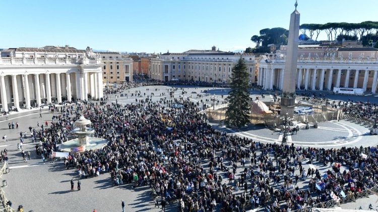 Crowds in Saint Peter's Square at Sunday's Angelus