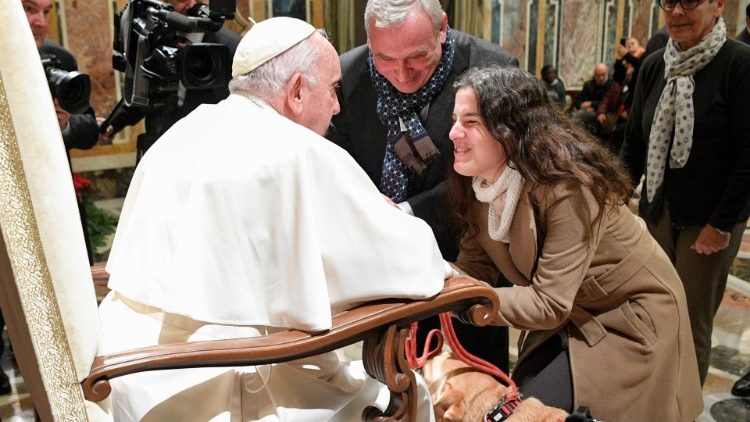 El Papa, con los ciegos italianos
