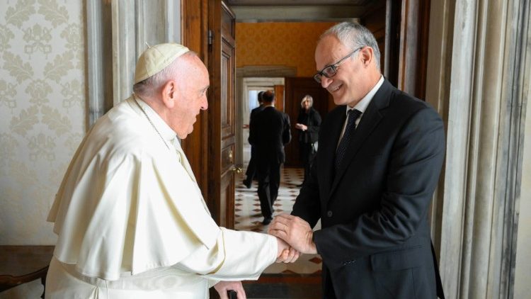 Pope Francis and Roberto Gualtieri