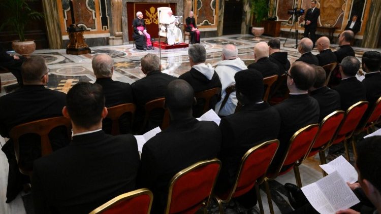O Papa durante a audiência ao Pontifício Colégio Norte Americano 