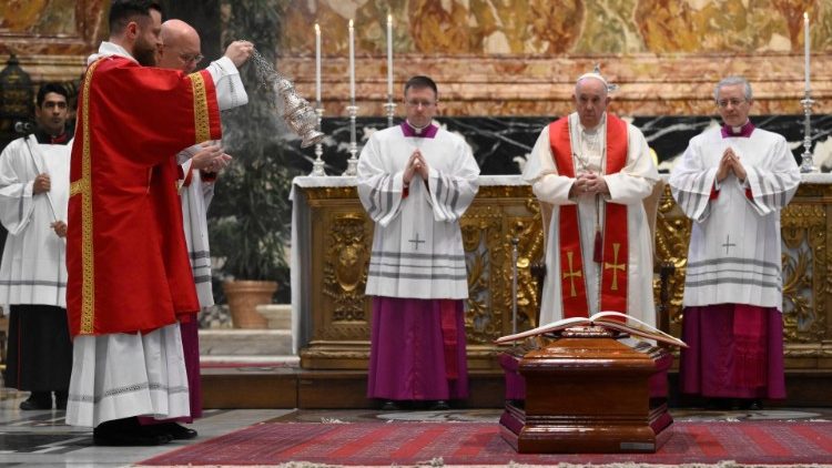Pope Francis participates in the funeral Mass of the late Cardinal Pell