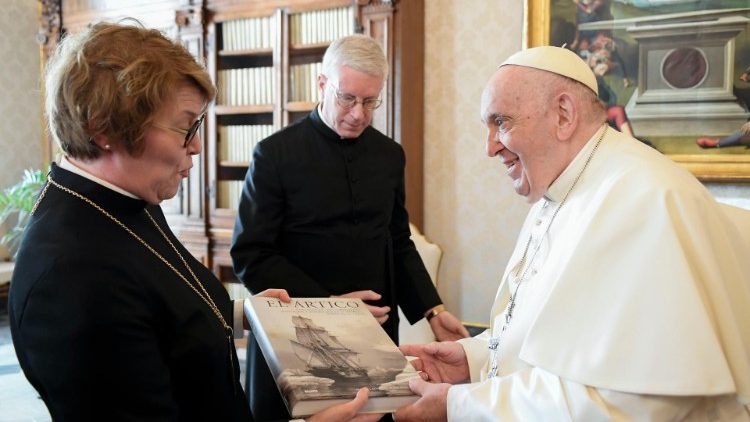 Pope Francis meeting Finnish Ecumenical Delegation in the Vatican