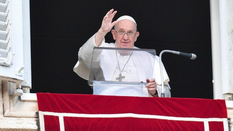 Pope Francis during the Angelus in St. Peter's Square