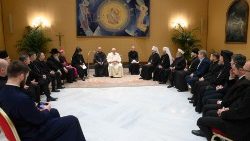 Az egyházak és vallási szervezetek pánukrán tanácsának küldöttsége a pápánál 