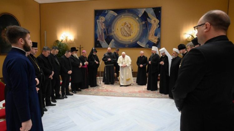 Die Delegation beim Papst