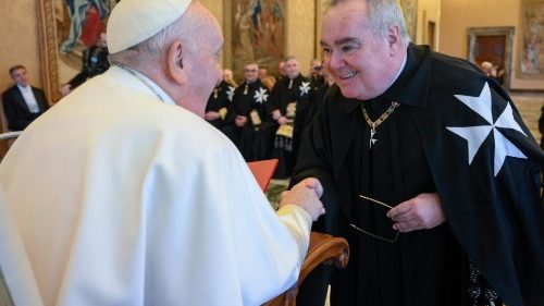 Papa Francesco con fra’ John Dunlap, Luogotenente di Gran Maestro del Sovrano Militare Ordine di Malta