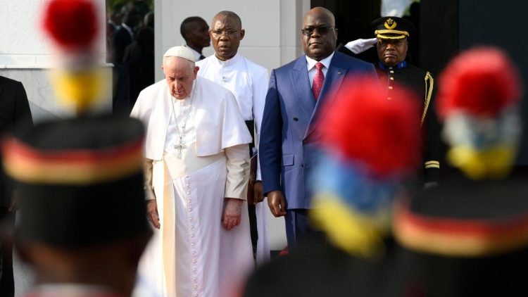 Папа Франциск на встрече с правительством Демократической Республики Конго (Киншаса, 31 января 2023 г.)