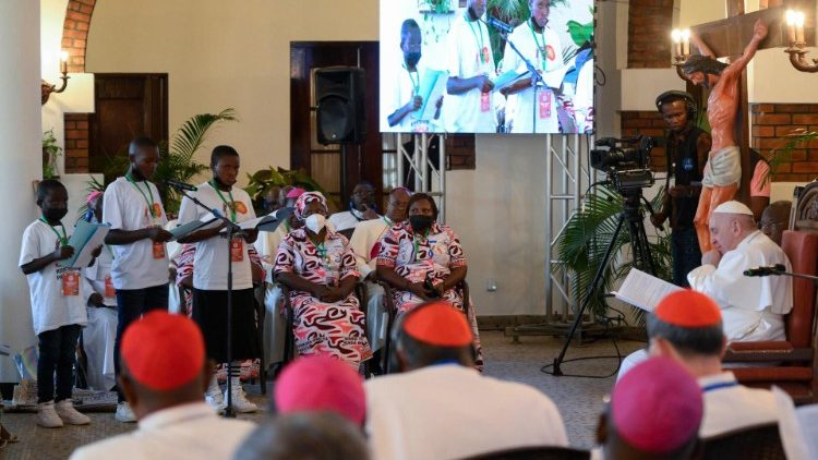 The Pope's meeting with survivors, victims of the violence in the eastern part of the Democratic Republic of the Congo