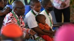 Le Pape François a rencontré les victimes des violences de l'Est de la RDC, à Kinshasa, le 1er février 2023.