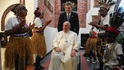 Der Papst am Mittwochabend in Kinshasa