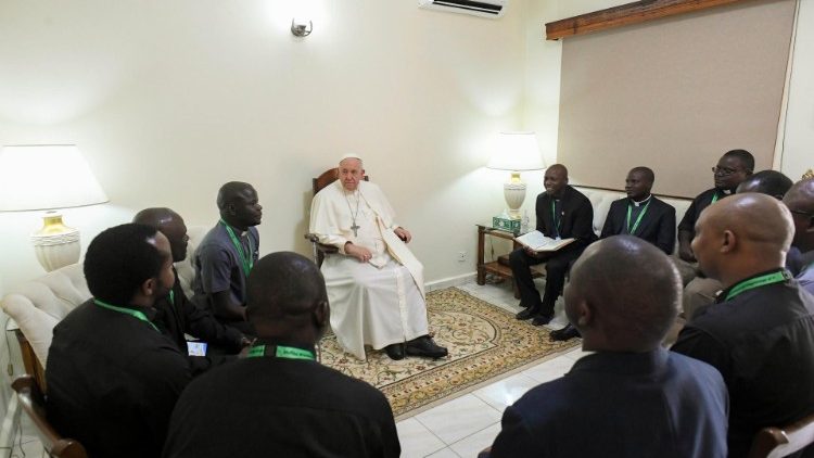Rencontre du Pape François avec les jésuites lors de son voyage en RDC et au Soudan du Sud