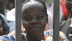 A South Sudanese woman at a Mass celebrated by the Pope in Juba