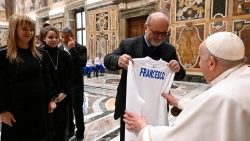 Papa Francisco no encontro com a Federação Italiana de Pentatlo Moderno
