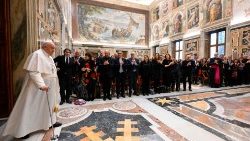 Spotkanie Papieża Franciszka z członkami fundacji Ente dello Spettacolo, 20 lutego 2023