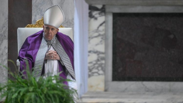 Pope Francis at the Ash Wednesday Mass