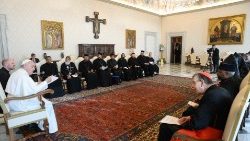 Pope Francis with monks and priests from Eastern Orthodox Churches