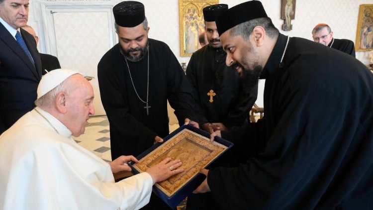 Папата с делегация от млади свещеници и монаси от Близкоизточните православни църкви