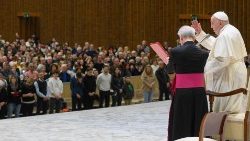 Папа Франциск на встрече с итальянскими паломниками (Ватикан, 25 марта 2023 г.)