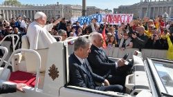 Papst Franziskus vor der Generalaudienz an diesem Mittwoch