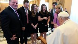 Pope Francis meeting members  of the  Papal Foundation