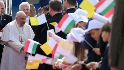 Pope Francis arrives in Budapest