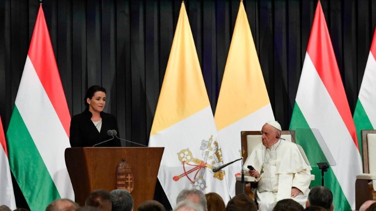 President Katalin Novák with Pope Francis
