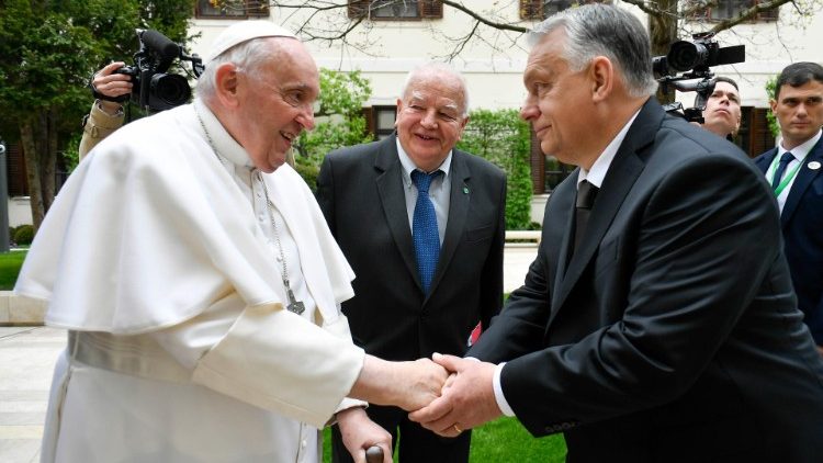 Franziskus mit Ministerpräsident Orbán