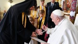 Papin posjet grkokatoličkoj zajednici u crkvi Zaštite Majke Božje u Budimpešti