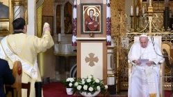 2023.04.29 Viaggio Apostolico in Ungheria - Visita alla Comunità Greco-Cattolica presso la Chiesa Protezione della Madre di Dio