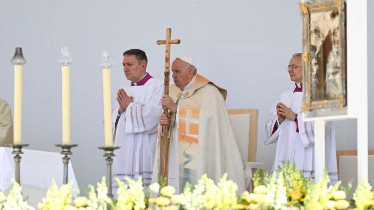 Pope Francis at Mass in Budapest