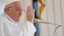 Le Pape François lors de l'audience générale, le mercredi 3 mai 2023. 