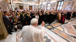 Pope Francis with the group of pilgrims from Asti