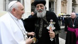 Pope Francis with Coptic Pope Tawadros II